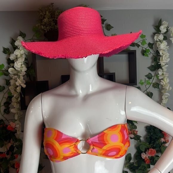 Forplay Strapless Cheeky Gold O Ring Side Tie Bikini Size M RefFNB - Picture 5 of 12